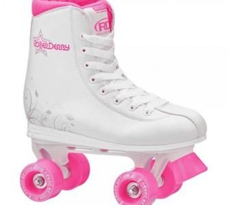 Roller Derby Girls’ Roller Star 350 Quad Skates – White/Pink 1