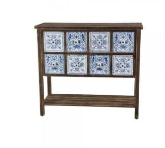 Farmhouse 8 Drawer Cabinet Brown/Blue – Olivia & May