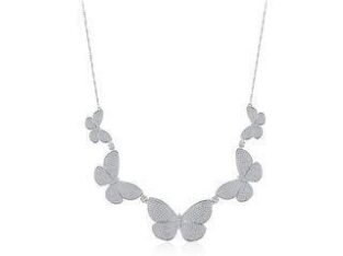 Elegant Bright Butterfly Necklace with Cubic Zirconia