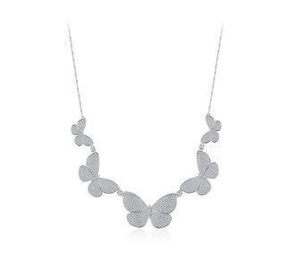 Elegant Bright Butterfly Necklace with Cubic Zirconia