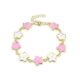 Elegant Fashion Pink Flower Bracelet Golden