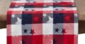 108″ x 16″ Cotton Stars and Checks Table Runner