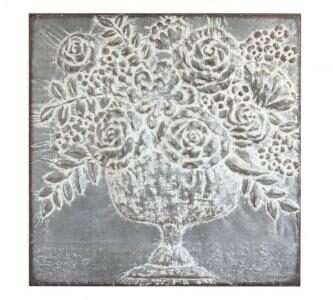 Square Metal Floral Bouquets Wall Décor