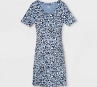 Short Sleeve Side Shirred Maternity Dress