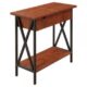 Tucson Flip Top End Table with Charging Station Black/Cherry