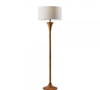 Rebecca Floor Lamp Natural Rubberwood with Antique