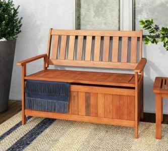 Outdoor Storage Bench – Natural – CorLiving