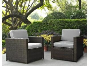 Palm Harbor 2pc Outdoor Wicker Seating Set with Gray