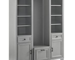 3pc Tara Entryway Set – Hall Tree and 2 Linen Cabinet For Sale