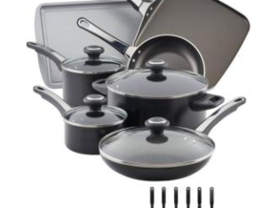 Farberware High Performance 17pc Aluminum Nonstick Cookware For Sale