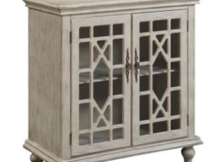 hippendale 2 Door Cabinet Ivory – Treasure Trove Accents For Sale