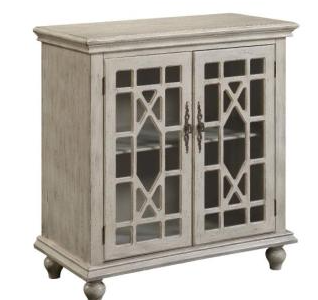 hippendale 2 Door Cabinet Ivory – Treasure Trove Accents For Sale