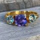 18k Gold Trilogy Sapphires Ring