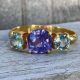 18k Gold Trilogy Sapphires Ring