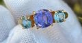 18k Gold Trilogy Sapphires Ring